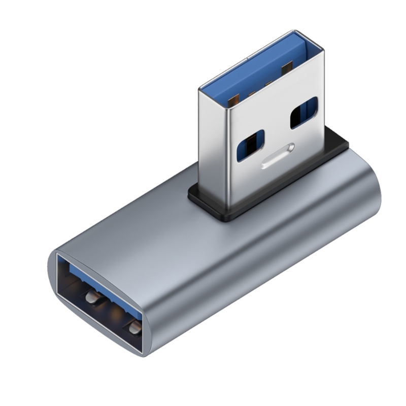 NNBILI 90 Przedłużacz USB 3.0 pod kątem prostym Kolanko w górę Złącze USB 10 Gb/s do komputera PC Przedłużacz wtyczki męskiej na żeńską: Różowy