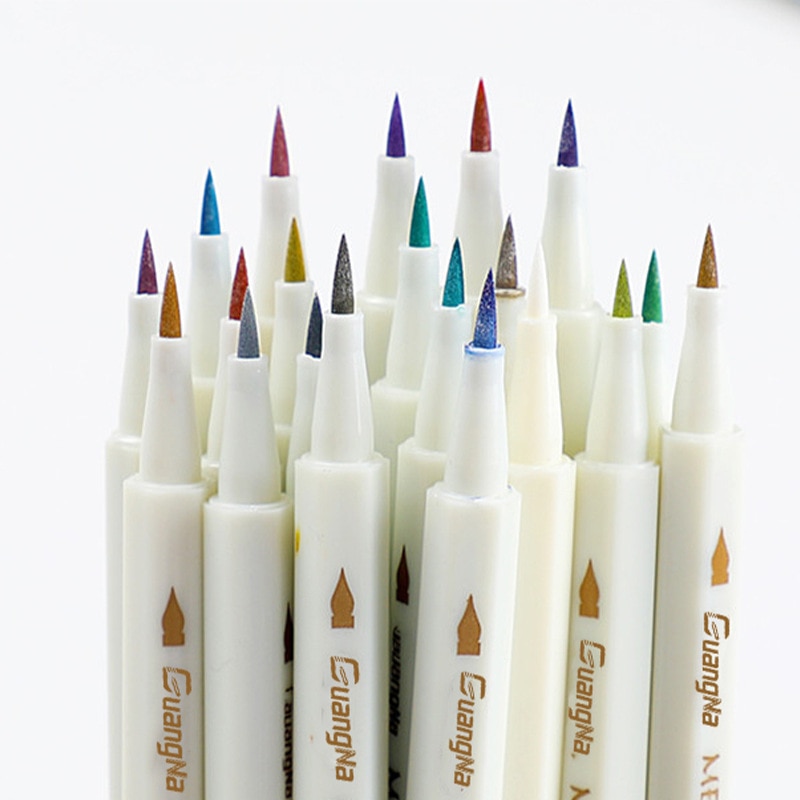 Rotuladores metálicos para dibujo y caligrafía, rotuladores artísticos de Anime para dibujo, suministros escolares y de oficina, 20 colores
