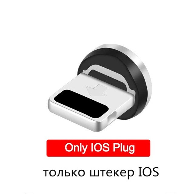 Enchufe magnético redondo Micro USB Cable cargador magnético, adaptador de Cable USB tipo C, 360 giratorio, 8 pines, 1 Uds., 5 uds.: ios plug