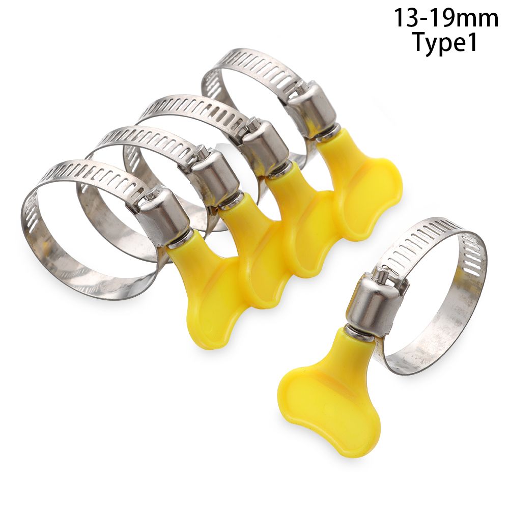 Stainless Steel Hose Clamps Sealing T Bolt Pipe Clip Useful Welding Exhaust Hardware Repair Tool Fuel Line Worm Size Clips: 13-19mm-1