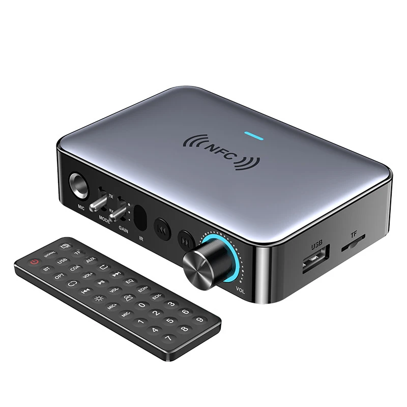 Bluetooth-mottagare, sändare , 5.0 nfc-stereo, 3.5mm aux-uttag, optisk koaxial, rca-trådlös ljudadapter, mikrofon, sjung för tv: Default Title