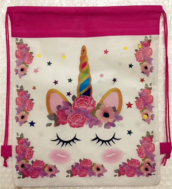 Cartoon Drawstring Bag for Girls Travel Storage Package Unicorn School Backpacks Children Birthday Party Favors Bag