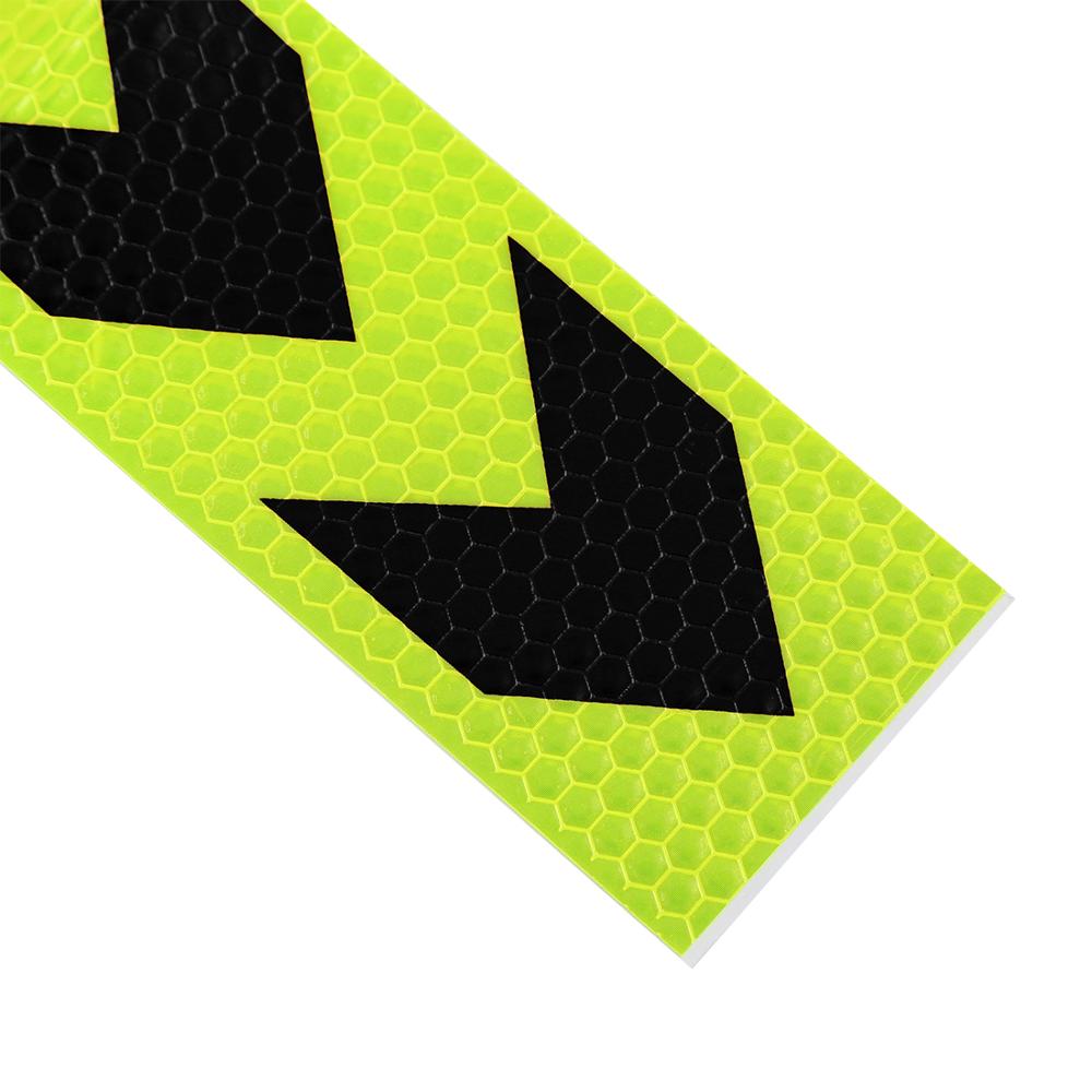 X Autohaux 2 Pcs Arrows Printed Self Adhesive Type Car Reflective Warning Sign Sticker Tape Yellow Black
