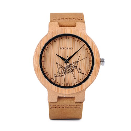 BOBO BIRD Watch Men Wooden Lifelike Print Dial Face Quartz Watches 3D Visual Timepieces as relogio masculino