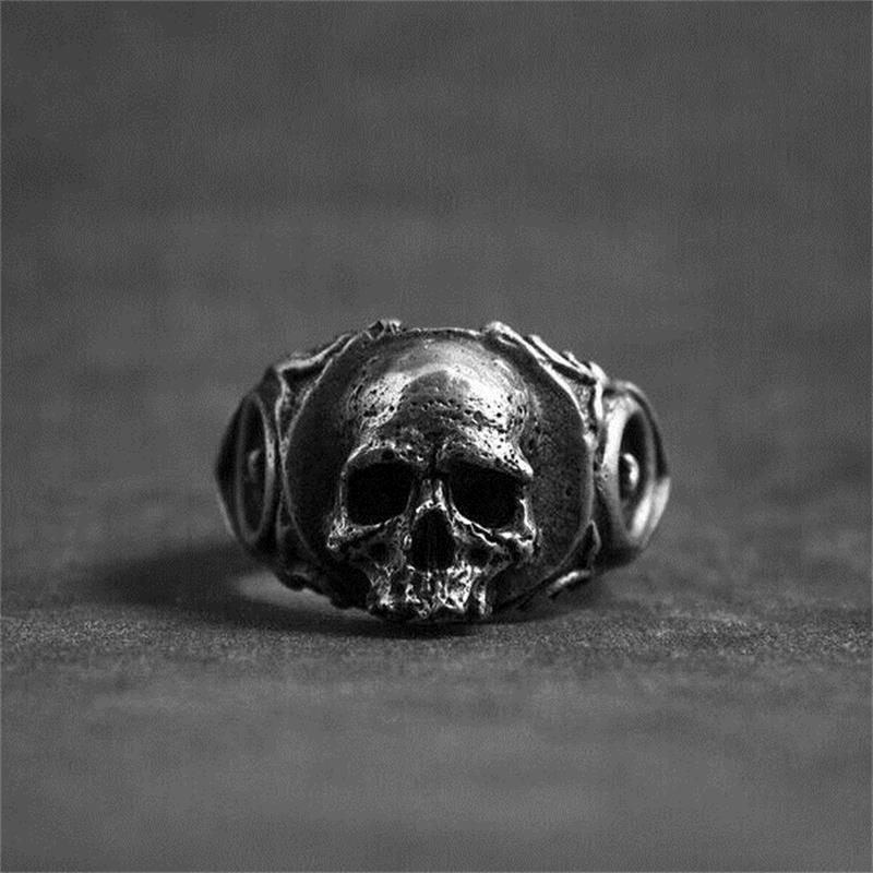 Unikke gotiske tand kranium 316l rustfrit stål ring herre punk rock biker smykker