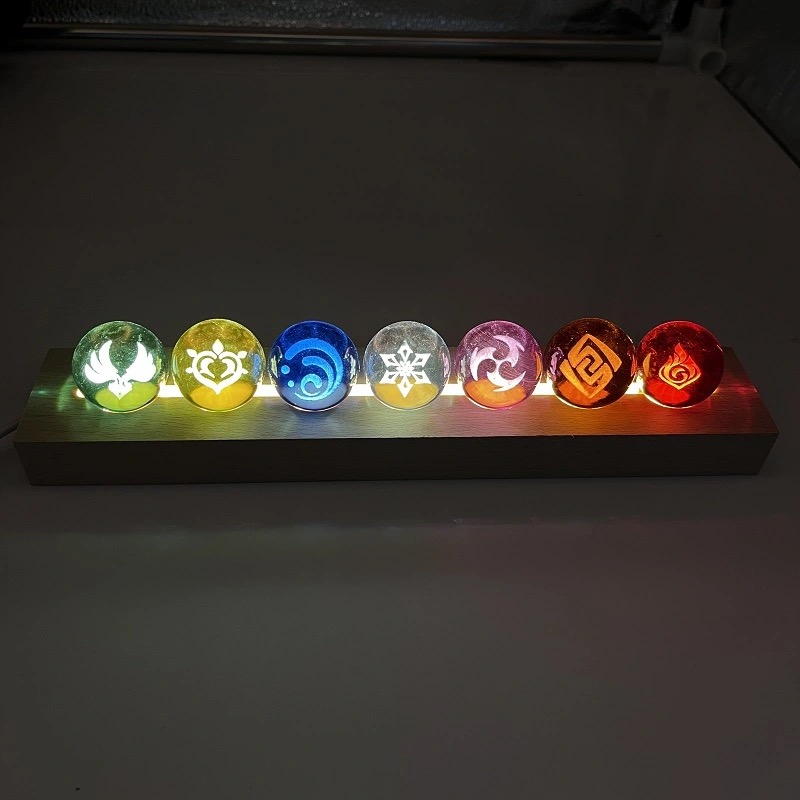 Anime Game Peripheral God's Eye 3D Stereoscopic Luminous Crystal Ball Desktop Ornaments Cartoon Secondary Yuan: black