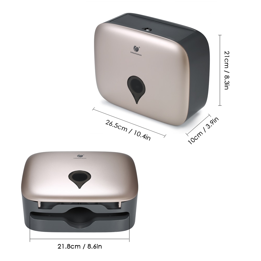 Wall Mounted C-fold Hand Towel Dispenser Waterproof Toilet Paper Tissue Dispenser Holder for Hotel Food Service Facilities