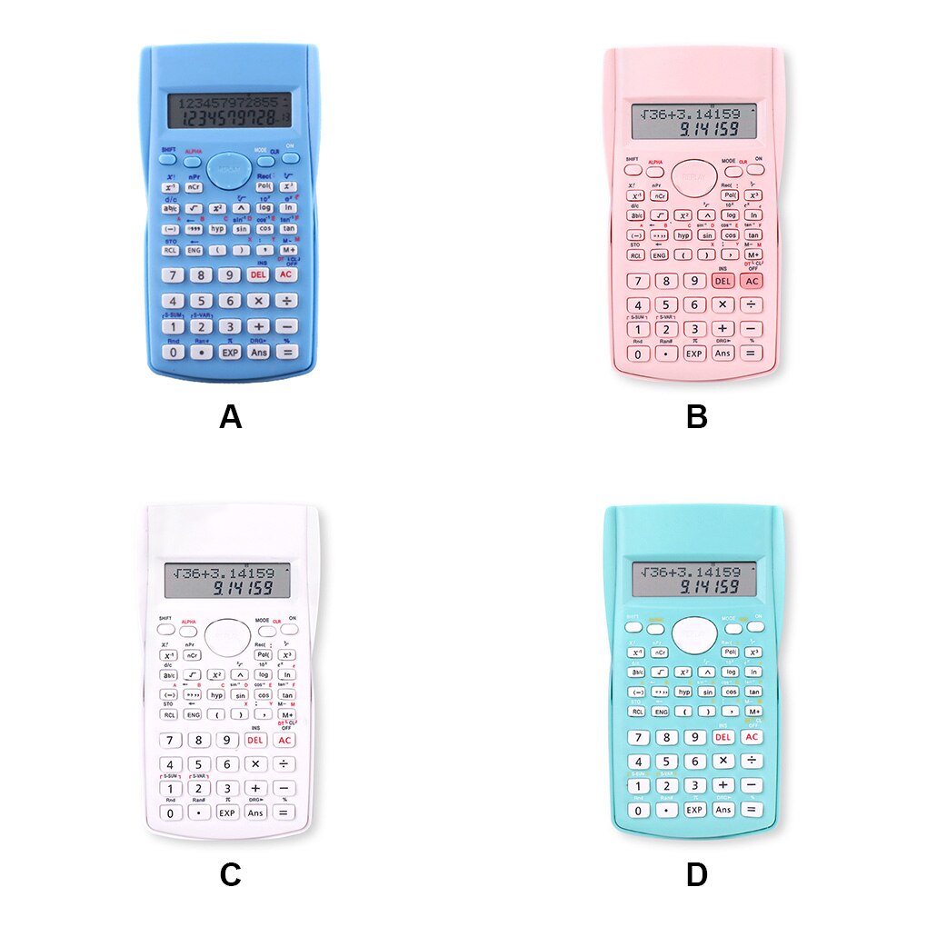 Calculator Engineering 12 Digits 2 Line Display Function Calculating Mathematics Accounting Pattern Random Mint Green