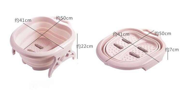 Bañera plegable portátil para pies y pedicura, Cubo de viaje con 4 bolas de masaje, Spa para pies