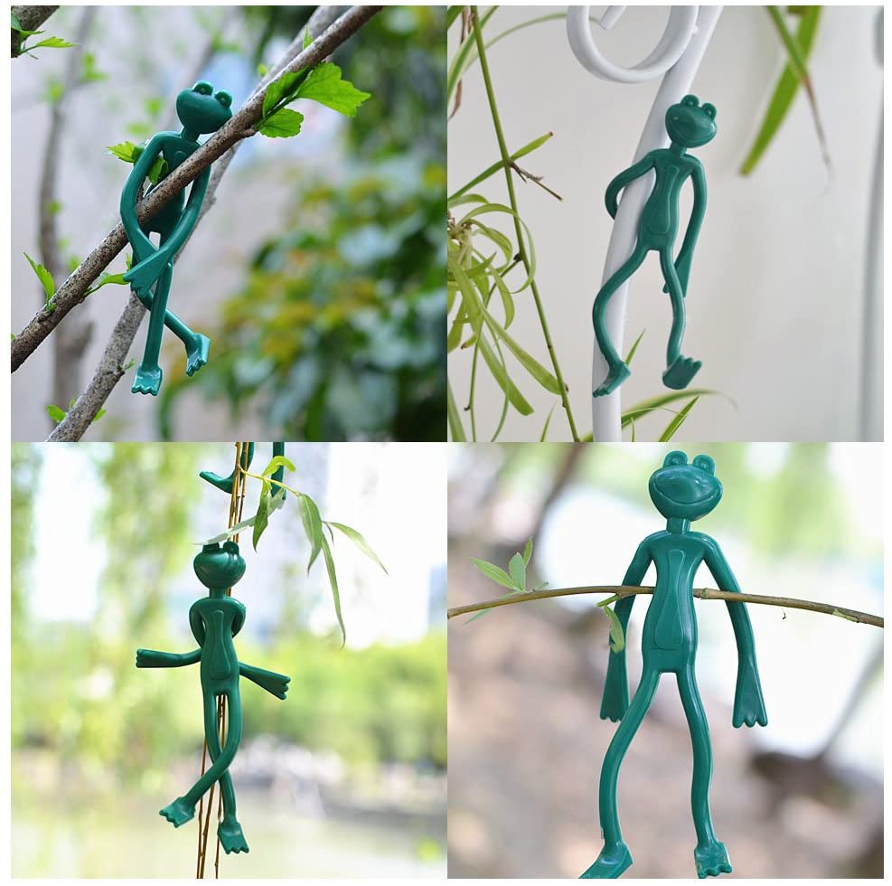 Super süße, langlebige, dekorative Pflanzenstützgurte zum Klettern von Ranken und Gemüse, biegsamer, wiederverwendbarer Garten-Twist-binden-Frosch