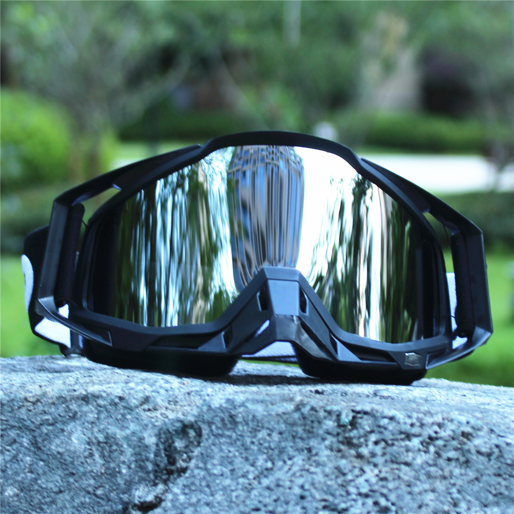 Motorcykel solbriller mænd motocross sikkerhed beskyttende mx nattesyn hjelm beskyttelsesbriller vintage kørebriller gafas retro moto: Rød