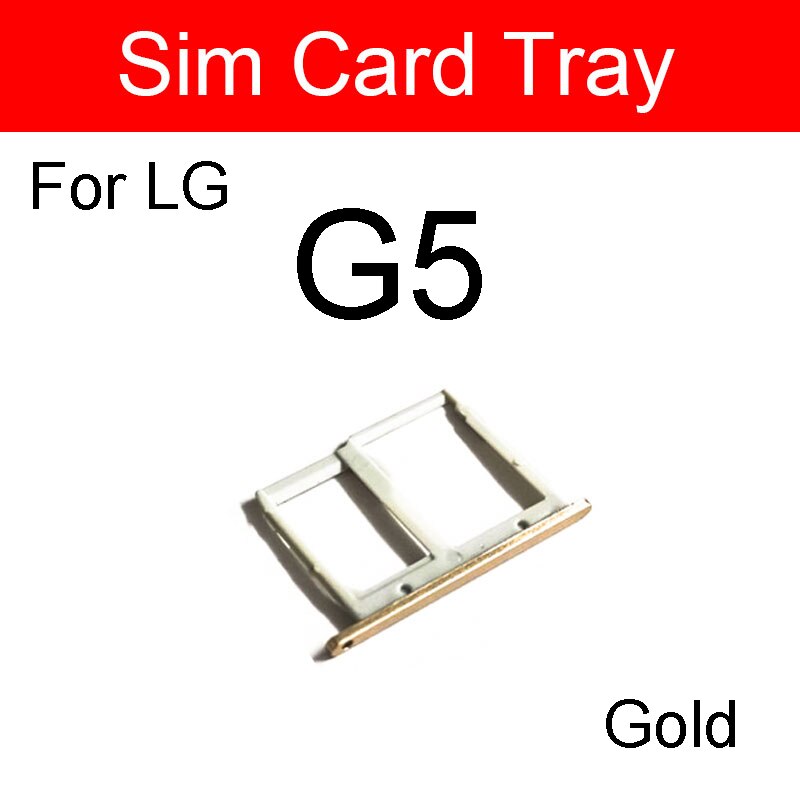 Sd memory sim-kort bakkeholder til lg  g2 g5 g6 g7 g8 g8x sim-kortlæser slot socket adapter reservedele tilbehør: G5 guld
