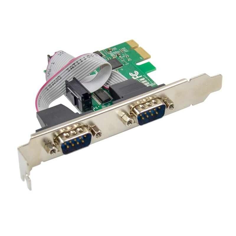 PCIE 2S Serial Port Card DB-9 Pin RS-232 Serial Industrial COM Port Expansion Card AX99100 For PC