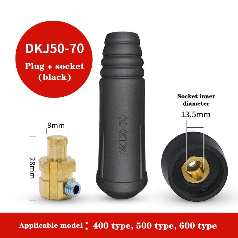 1 Set Rapid Fitting Europe Welding Machine Cable Connector DKJ 10-25 35-50 50-70 Quick Connector Welding Machine Plug Socket: Red