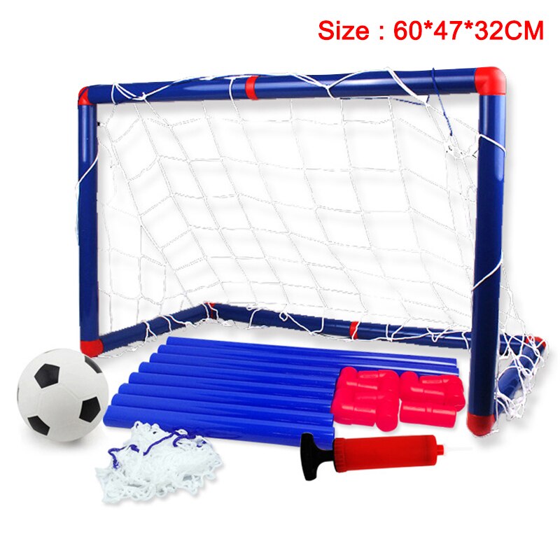 Portería de fútbol portátil para niños, puerta de juguete, Kit de balón de fútbol para bebé con bombas, deportes de interior y exterior, EDF88: 60cmx47cmx32cm
