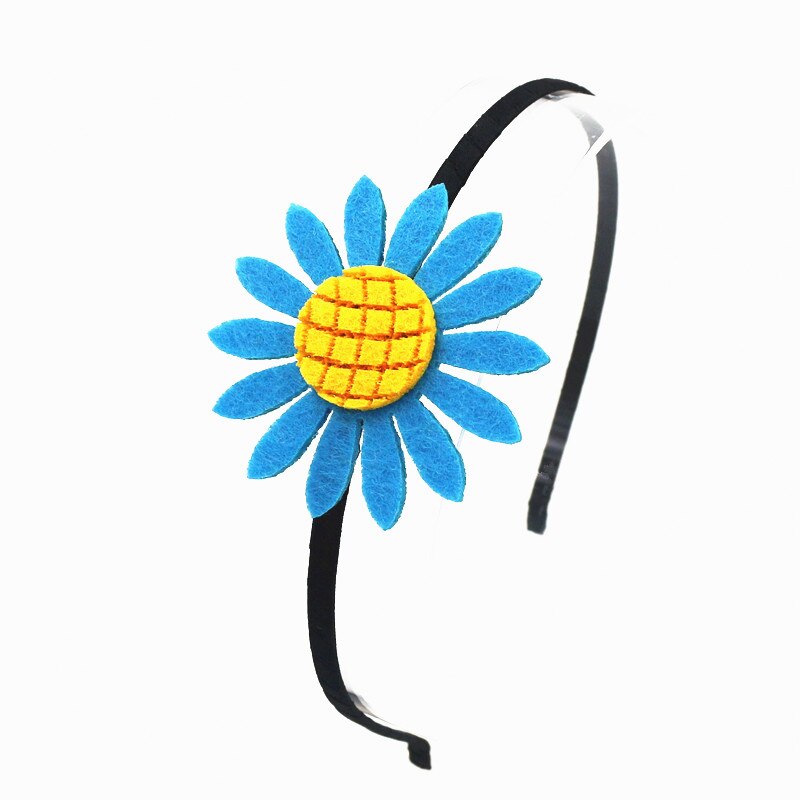 Diadema de girasoles para niña, diademas bonitas para niña, cinta para cabeza para el sol, accesorios para el cabello, aro de pelo de flores para niña: Azul