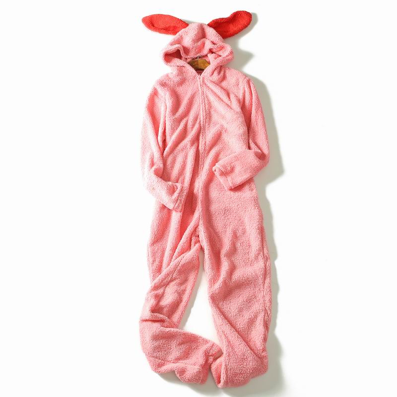 Sleep in one piece winter With hat Coral fleece leisure wear