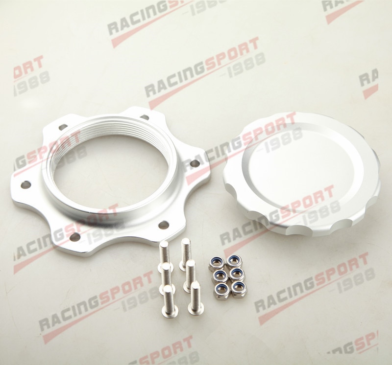 4" OD 7613A Billet Aluminum Fuel Cell Cap Assembly for JAZ Fuel Cells Black/SILVER