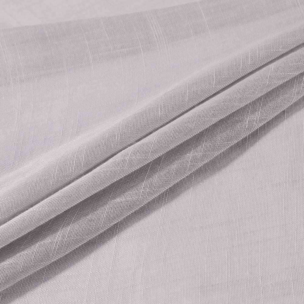 Cortinas Ojales Translúcida 140x260cm en Gris plata,Visillos para Ventanas Puertas de Salón Habitación Dormitorio Terraza,...