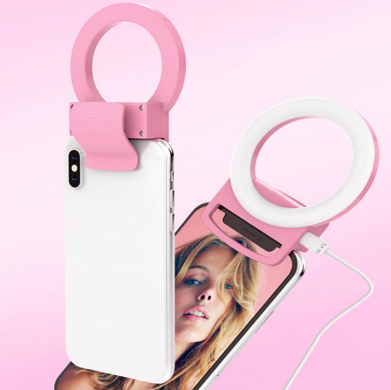 Universale Selfie portato Anello di Luce del veloce Portatile Del Telefono mobile Selfie Lampada Anello Luminoso Lente clip di Bellezza Luce di Riempimento Lampade