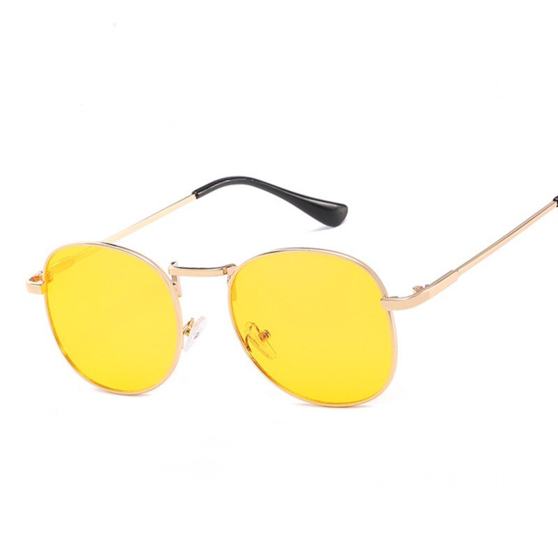 Gafas de ordenador redondas resistentes a la radiación para hombre, gafas para mujer Geek antirayas azules, gafas para Gaming Freak Eye Protection, montura amarilla para lentes: GOLD