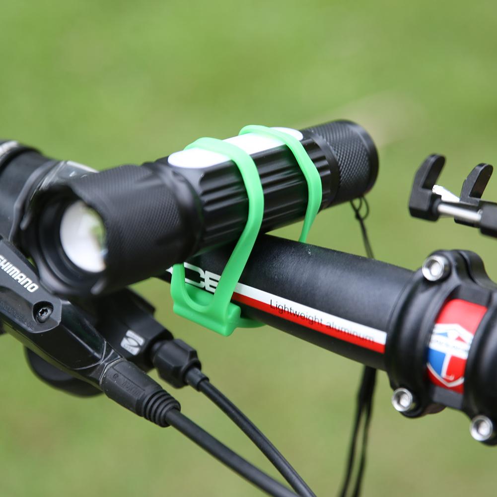 Siliconen fietsband bergweg zaklamp telefoon zaklamp banden elastische band fietslamp clip montage houder fietsaccessoires