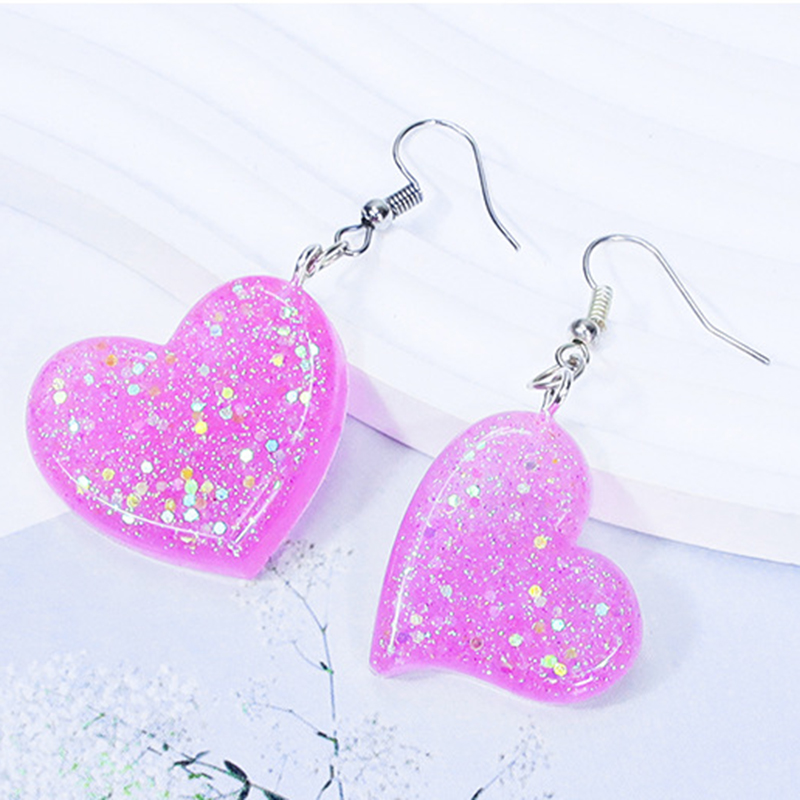 Diy cristal resina epoxi pendientes irregulares colgante molde de silicona estrella Luna corazón pendientes llavero molde DIY resina molde de fundición