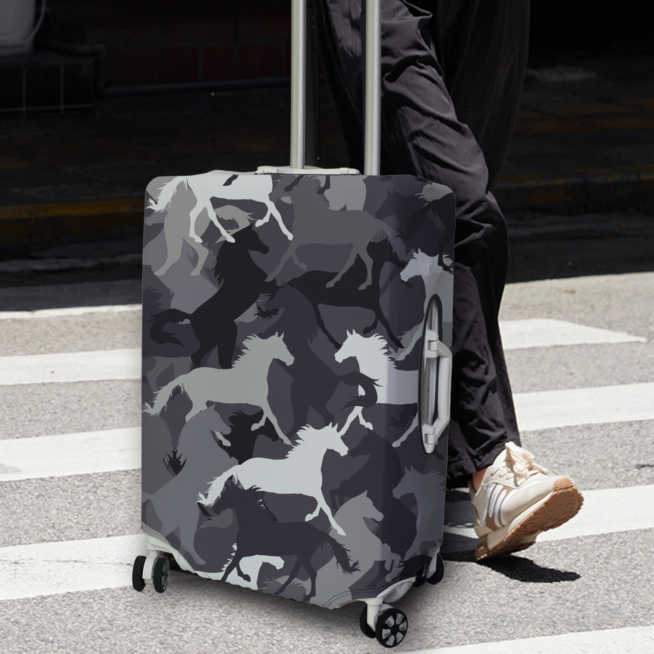 Luggage Cover Stretch Fabric Suitcase Protector Baggage Dust Case Cover Suitable for18-32 Inch Suitcase Case Travel Organizer: XL / green