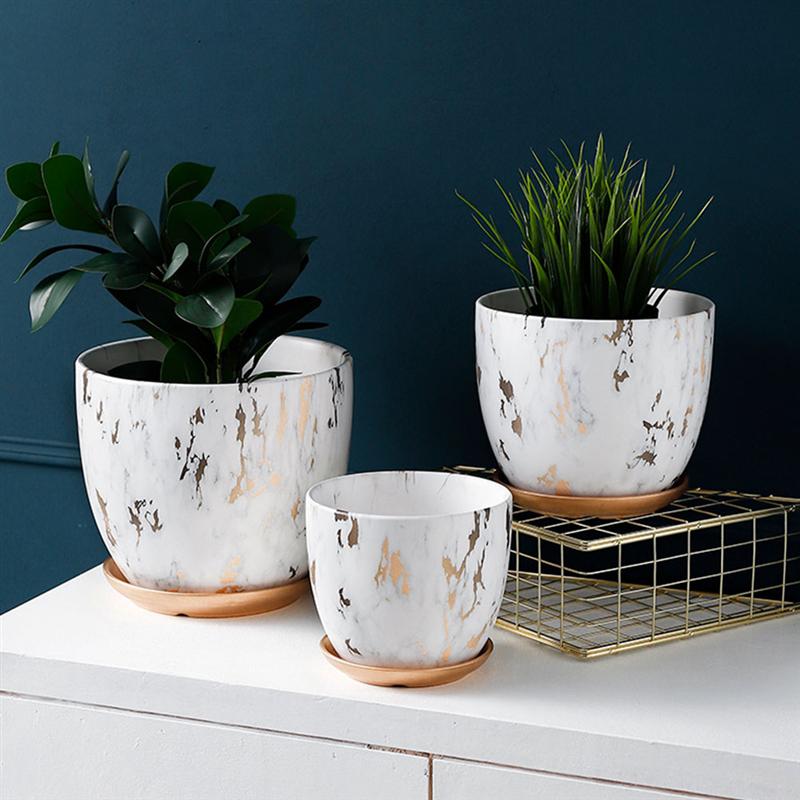 1pc blomkrukor keramik blomkruka marmorering blomkruka växtkruka behållare trädgårdsskötsel för hemmakontor  (21 x 21 x 19cm)