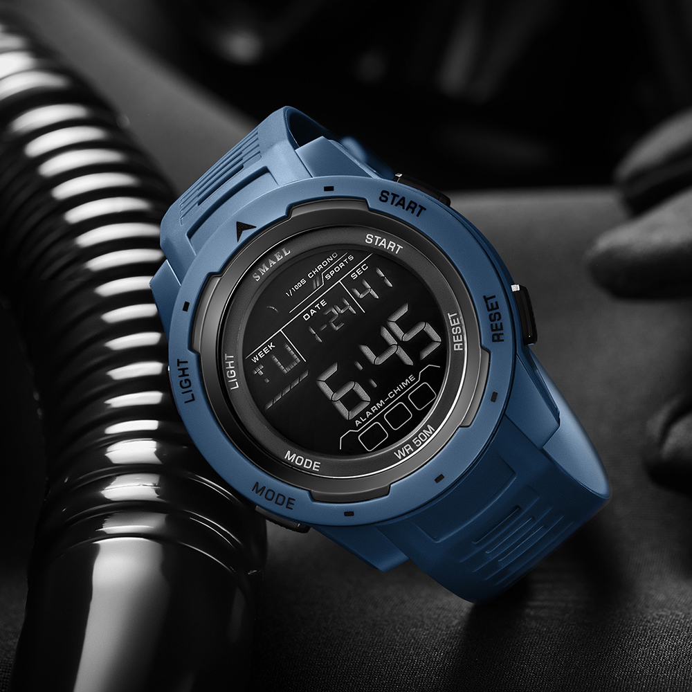 Smael Digitaluhren Sport LED Armbanduhren Herren 50m wasserdichte Uhr Digital hell Stoppuhr Uhr für Herren