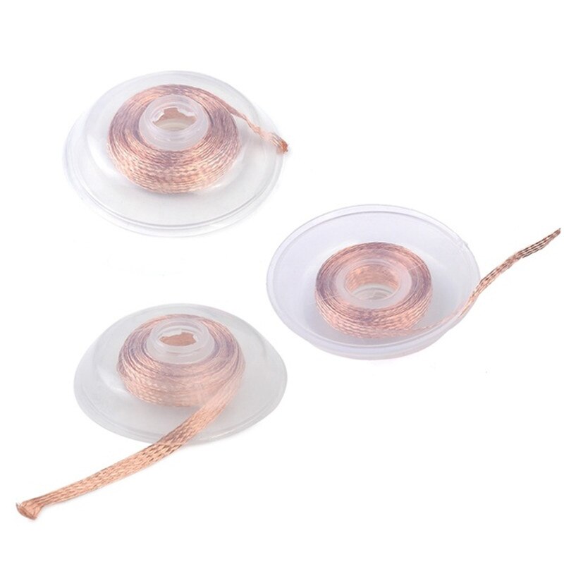 Desolderen Vlecht Tape Koper Soldeer Solderen Wick Tin Soldeer Removal Gevlochten Lasdraad Bga Repair Tool 1.5/2/2.5/3/3.5Mm