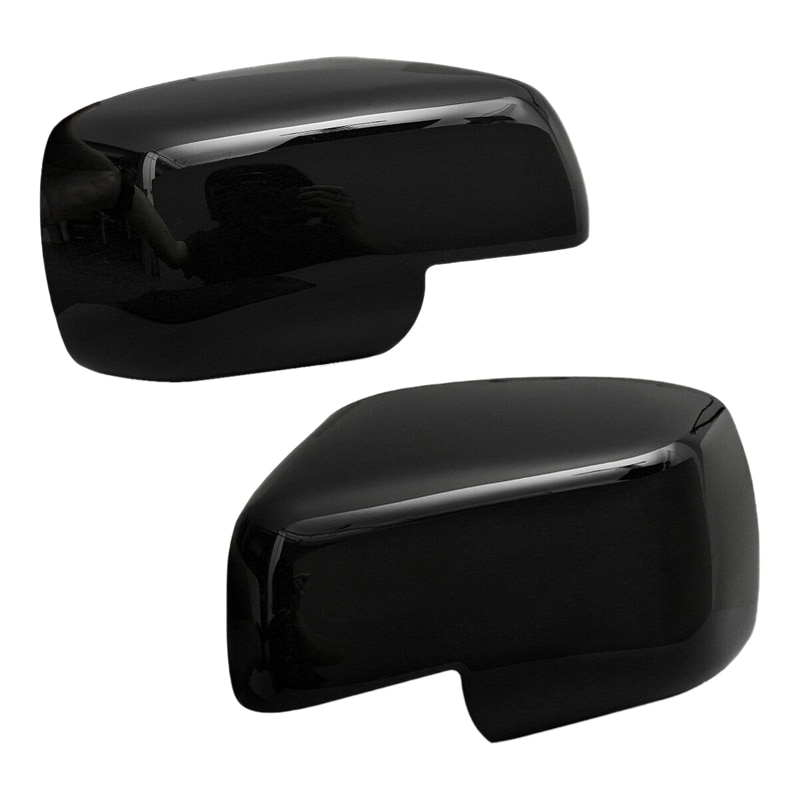2Pcs Gloss Black Wing Mirror Covers Cap for Land Rover Discovery 3 Freelander 2