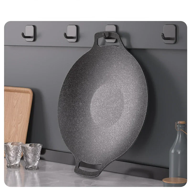 Induktions-Antihaft-Pfanne für Pfannkuchen, Guss, Grillen, Grillen, Kochen, Eisen, Bratpfanne, dicke Pfanne, flacher draussen-Herde, Topf, Braten, Grillstein