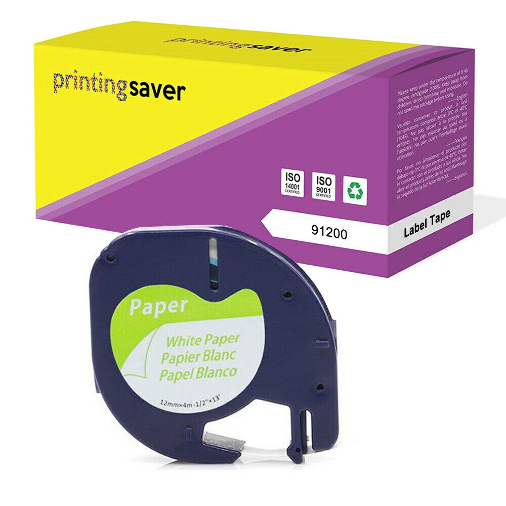 5x Mista Compatível 12 milímetros Preto no branco Fita Plástica Dymo Letratag LT 12267 91200 91201 91202 91203 91204 91205 para LT-100H: 5xBlack On White