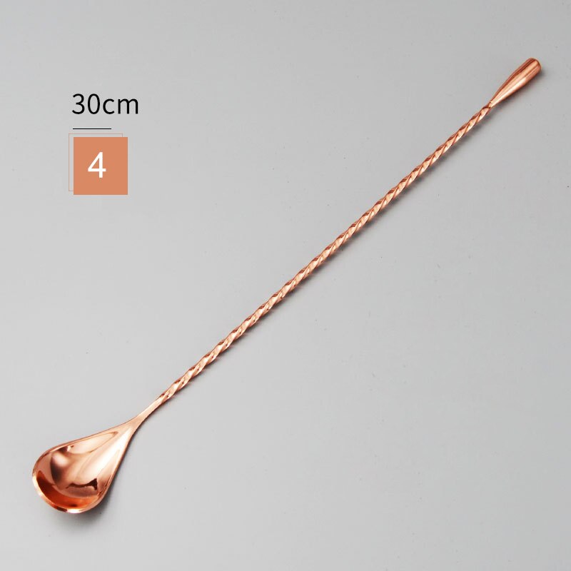 Barskedar rostfritt stål blandningssked 30cm spiralformad bar cocktailshaker sked bar verktyg hög: D