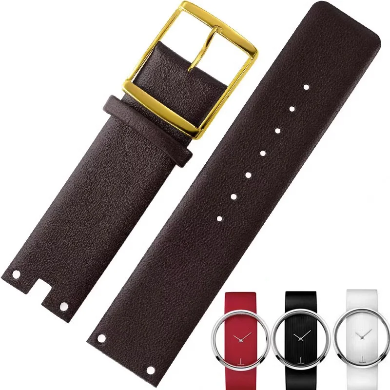 Horlogebandjes Voor Ck K94231 K9423101 Echt Leer Duurzaam Zacht Voor Calvin Klein Horlogeband 22Mm Heren Armband: Red black
