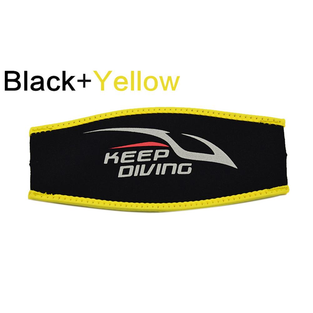 De neopreno máscara de buceo Scuba correa de cabeza máscara Cubierta acolchada proteger el pelo largo banda Correa-envoltura: Yellow
