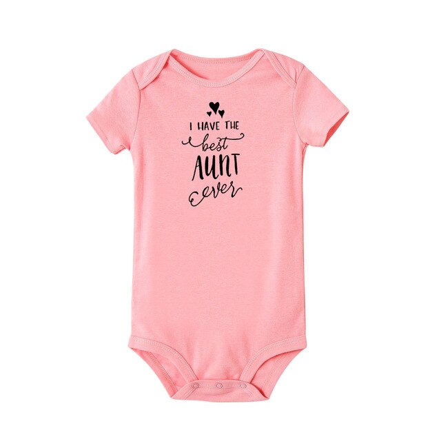 ICH Haben sterben Beste Tante Immer Gedruckt Baby Karosserie Baumwolle Kurzarm Neugeborene Jungen Mädchen Onesie Körper Baby strampler Kleidung: Rosa / Neugeborenen