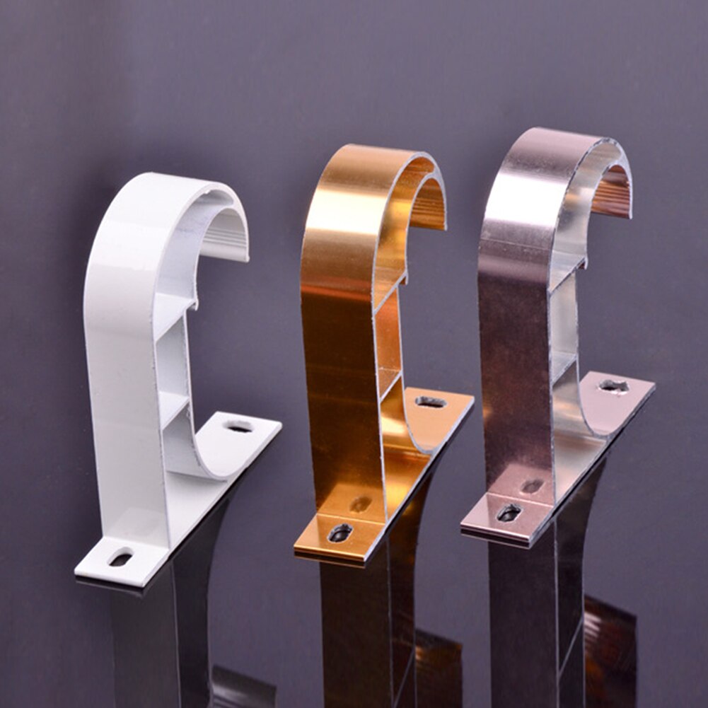 Soporte de barra colgante para cortina, aleación de aluminio, color marrón, soportes barra de cortina, montaje DIY, cortina, decoración del hogar
