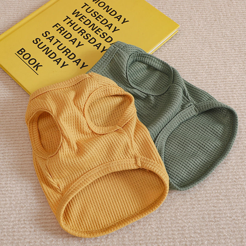 Urso colete roupas para cães de estimação gato sólido camiseta roupas cães fino pequeno moda chihuahua algodão verão kedi katten gato traje pug