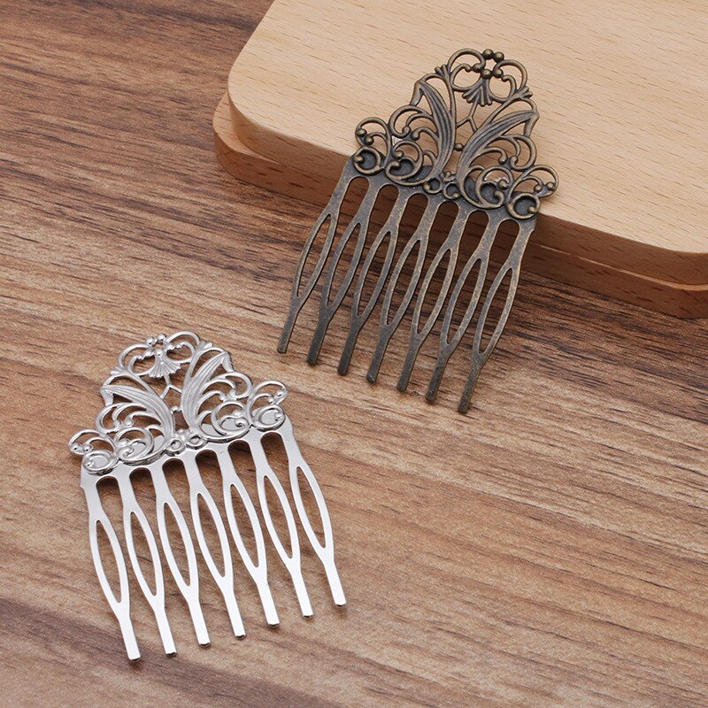 10 Stks/partij 38*65Mm Vintage Bruids Haar Kam Haar Clips Insert Metalen Kam Haar Accessoires Voor Vrouwen