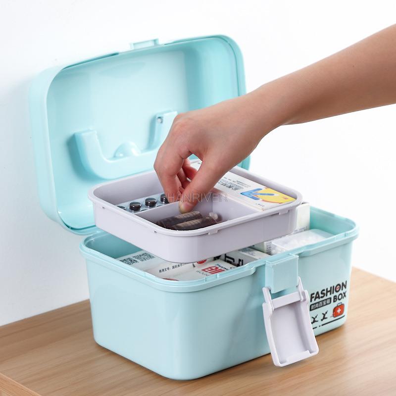 MultiFunction Medicine Box Large High Capacity Medicine Box Double Layer Medicine Storage Box Medicine Small First Aid Box