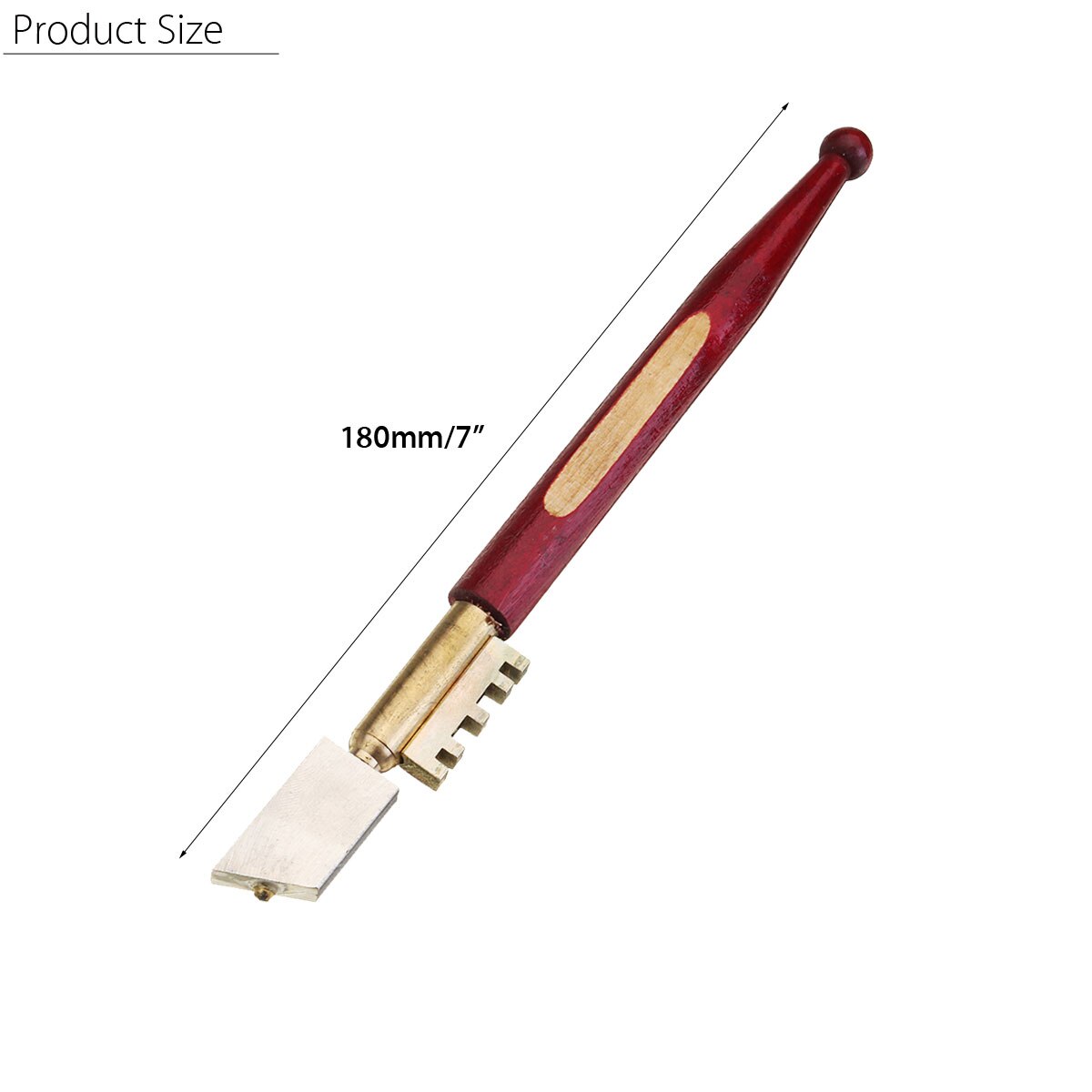 Doersupp Draagbare Glassnijder Zelfsmerende Carbide Wheel Blade Diamant Tip Glassnijder Mes Houten Handvat Tool