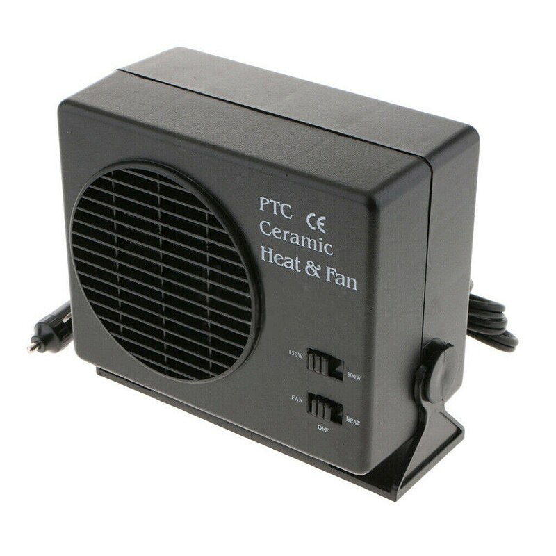 12V High Power Car Heater 150W / 300W High Heat Conversion Rate Car Heater Adjustable Power Ceramic Cooling Fan