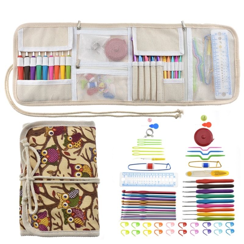 Cross Stitch Set Crochet Tool Set Owl 63 Piece Set DIY Handmade Wool Knitting Weaving Sewing DIY Knitting Tools