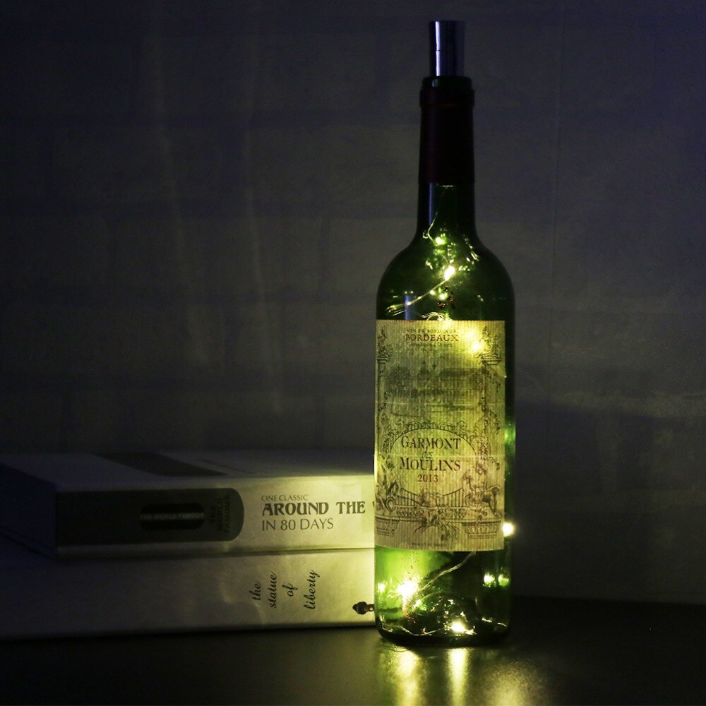 Led dekorationslys flaskeprop lampe glas vin fe 10 led lyssnore til bar julefest bryllup hjem dekoration