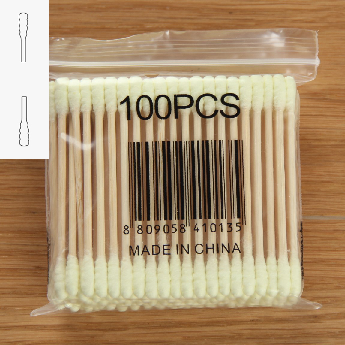 Cotons-tiges en coton naturel pour bébé, bâtonnets biodégradables sans chlore, en trois formes, pour les premiers soins, le nettoyage du nez et des oreilles, 100 pièces: TD1108C