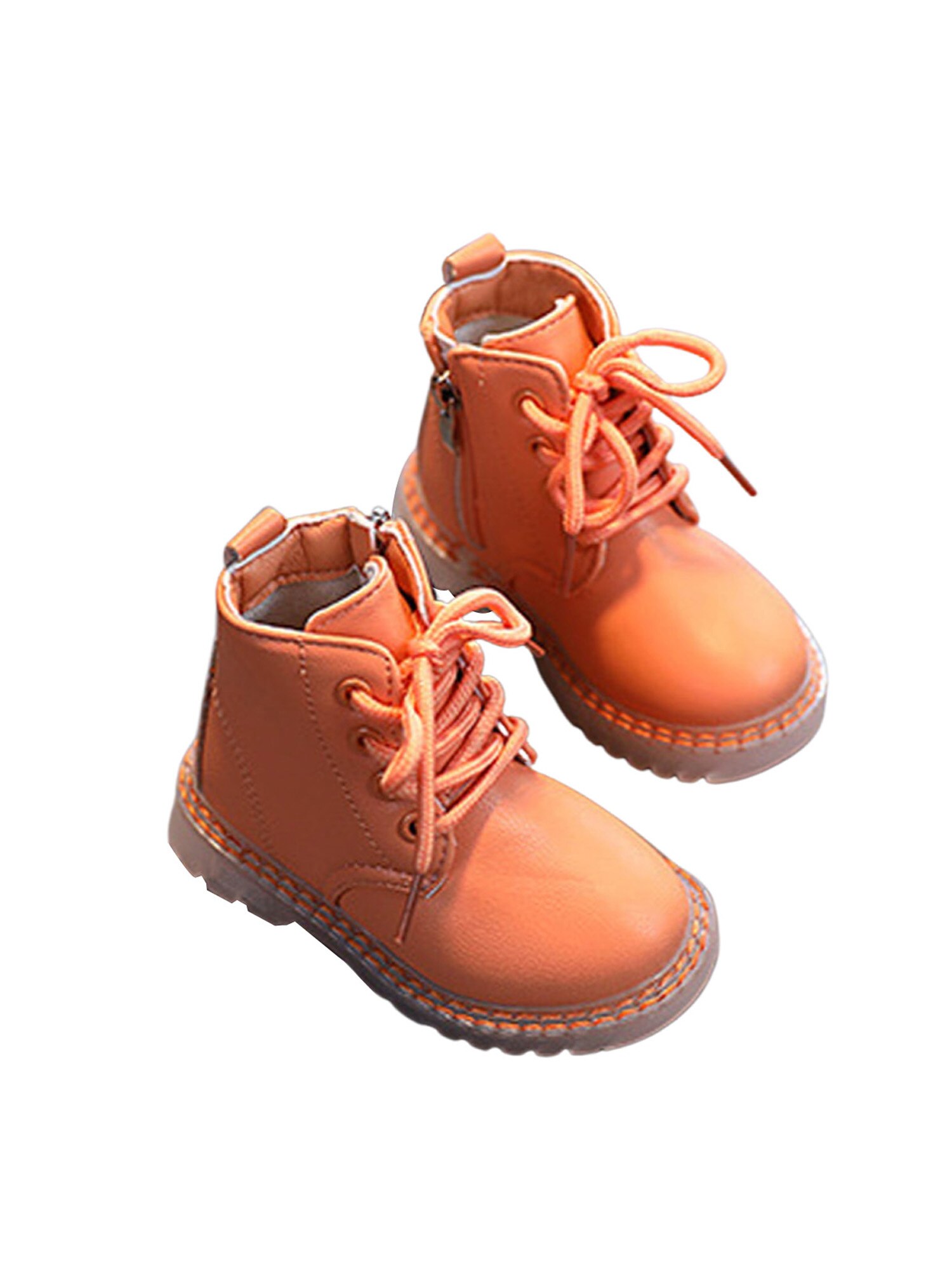 Bottes chaudes de printemps et d'automne pour enfants, chaussures de neige en coton pour filles: Orange / 24-30m