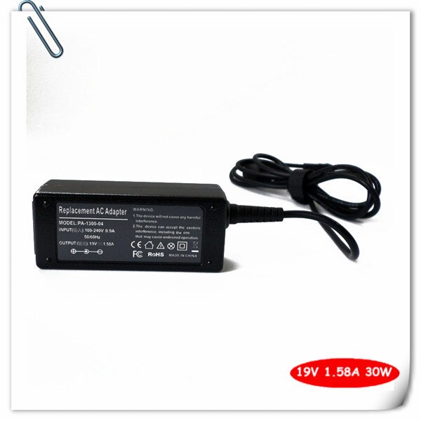 AC Adapter Laptop Charger Plug + Cable For DELL 19V 1.58A 30W WA-30B19C WA-30B19U PA-1300-04 ADP-30TH Y200J Power Supply Cord