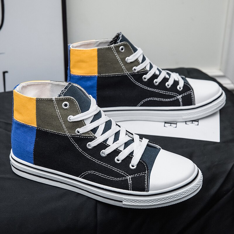 Luozheke high top sneakers herre lærred sko efterår vulkaniseret sko drenge sneakers klassiske unisex sneakers forår sko mand